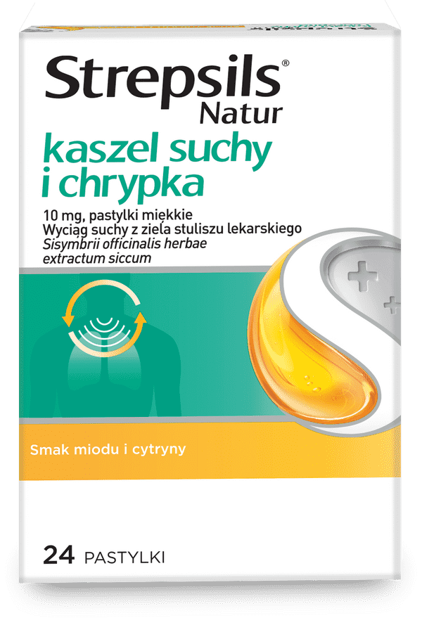 Strepsils Natur kaszel suchy i chrypka pastylki x24